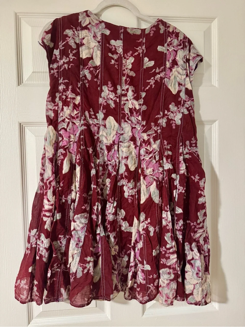 Free People Sully Dress Raisin Combo Floral Babydoll Mini Dress XS
